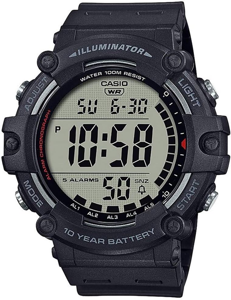 Casio AE1500WH | 10-Year Battery | LED | 5 Alarms | Stopwatch