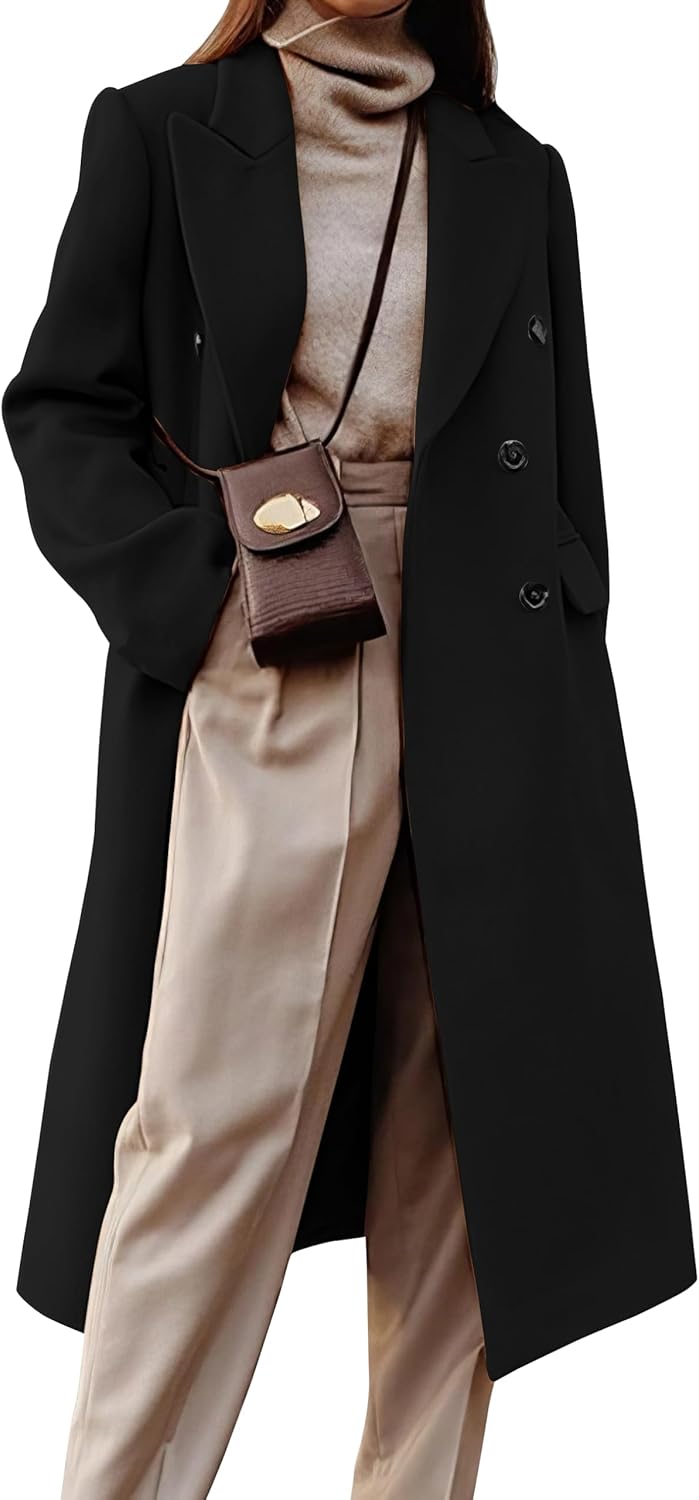 Long Wool Coats for Women - Stylish Double Breasted Trench