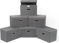 Fabric Storage Cube Bins 6 Pack - Foldable Organizer with Lids