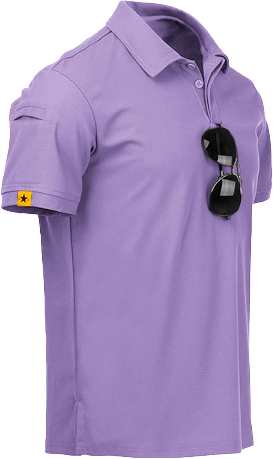ZITY Mens Polo Shirt Short Sleeve Tactical Athletic Golf Wear