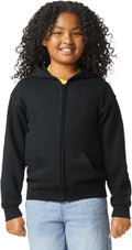 Gildan Kids Full Zip Hoodie Sweatshirt - Durable Cozy Layer