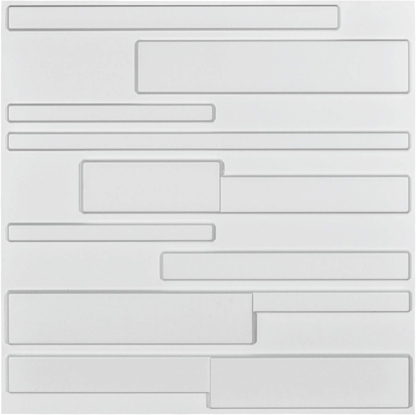 Art3d 3D Wall Panels - Stylish White Rectangle Design for Decor