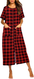 Ekouaer Women Zipper Front Short Sleeve Robe - Lightweight Comfort is