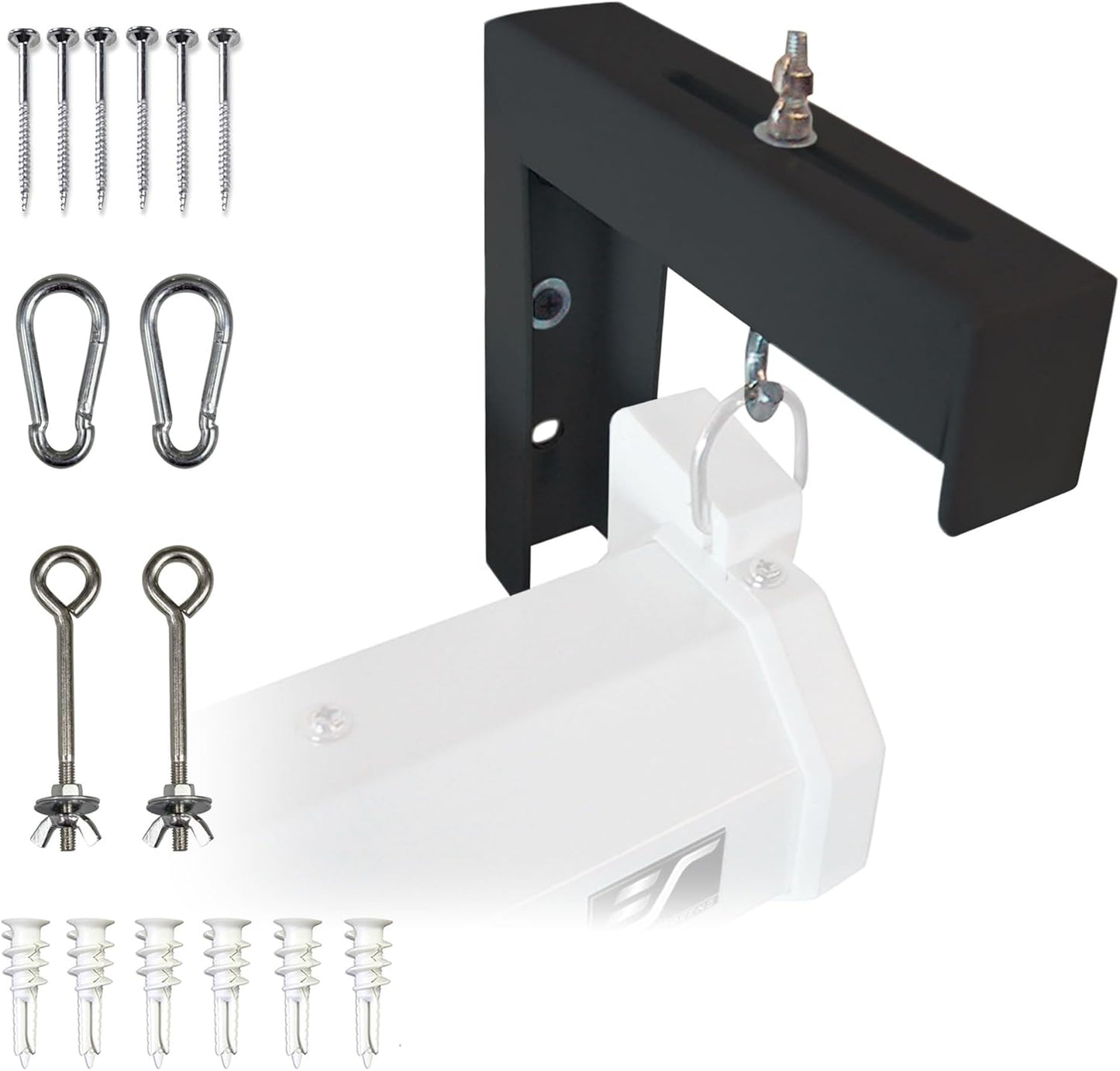 Elite Screens 6 Black Projector Screen L-Brackets for Easy Wall/Ceiling Mounting