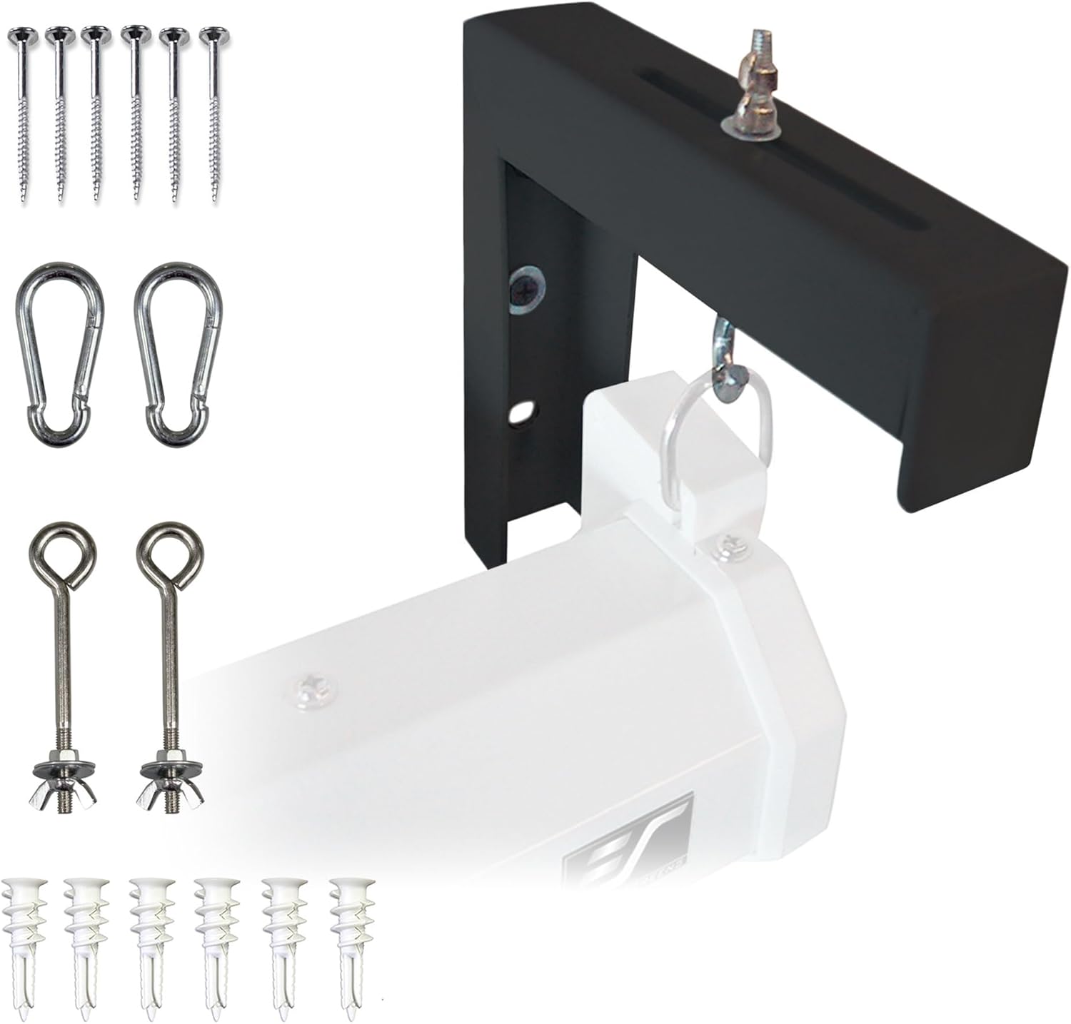 Elite Screens 6 Black Projector Screen L-Brackets for Easy Wall/Ceiling Mounting