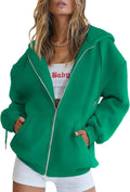EFAN Women's Drawstring Zip Up Cute Hoodies - Oversized Cozy Fleece