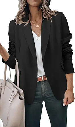 Women's Casual Lightweight Blazer Jacket for Daily Work Wear