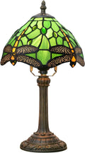 Tiffany Lamp Green Dragonfly Stained Glass Table Lamp - Elegant Accent