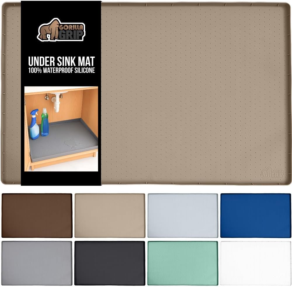 GORILLA GRIP Waterproof Silicone Under Sink Mat for Kitchen