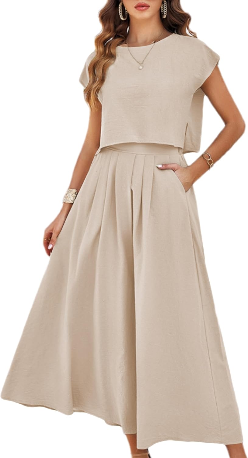 Mingzhu Womens 2 Piece Outfits Skirt Set for Summer Style