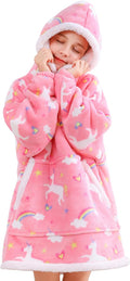 Wearable Blanket Hoodie for Kids - Super Warm Sherpa Flannel