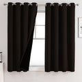 Blackout Curtains 2 Panels Set (Brown, 52 x 63 in) - Total Light Block