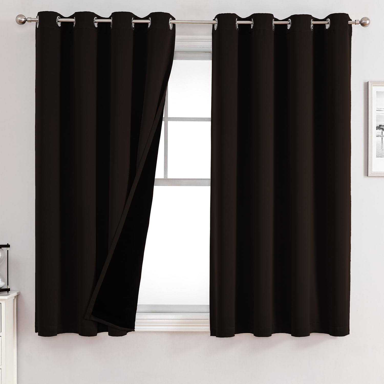 100% Blackout Curtains for Bedroom with Black Liner by ChrisDowa