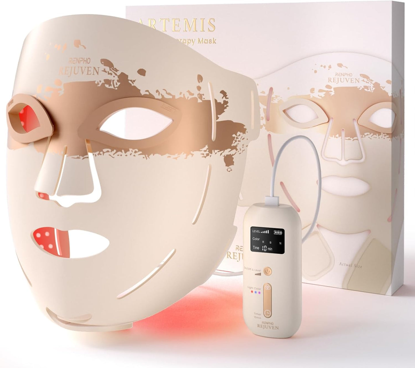 RENPHO Red Light Therapy Mask for Face - 324 LEDs & 3 Modes