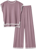 Ekouaer Womens Knit Sweater Set 2-Piece Lounge Outfit - Soft & Stylish