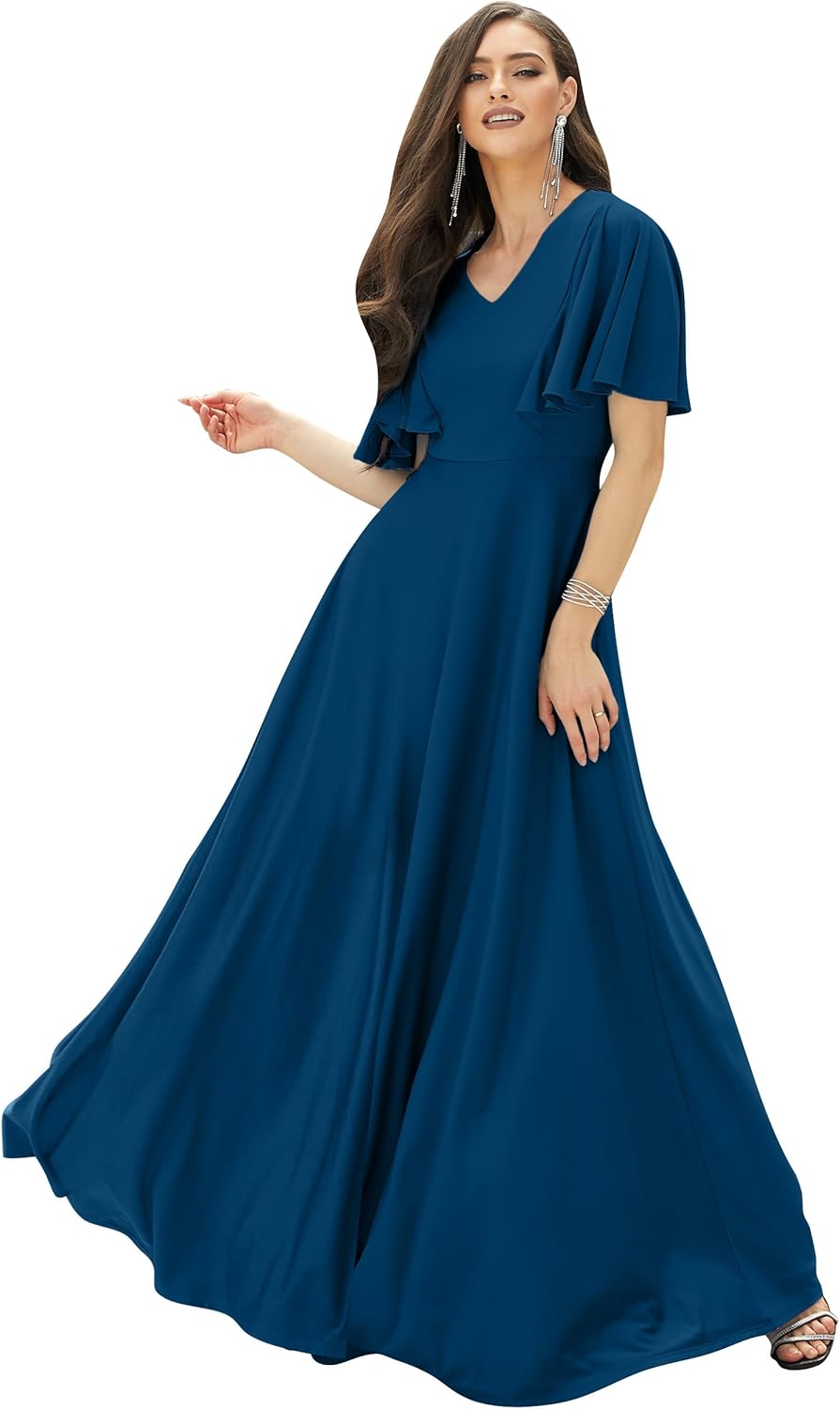 KOH KOH Womens Long Elegant Bridesmaid Maxi Dress for Curves