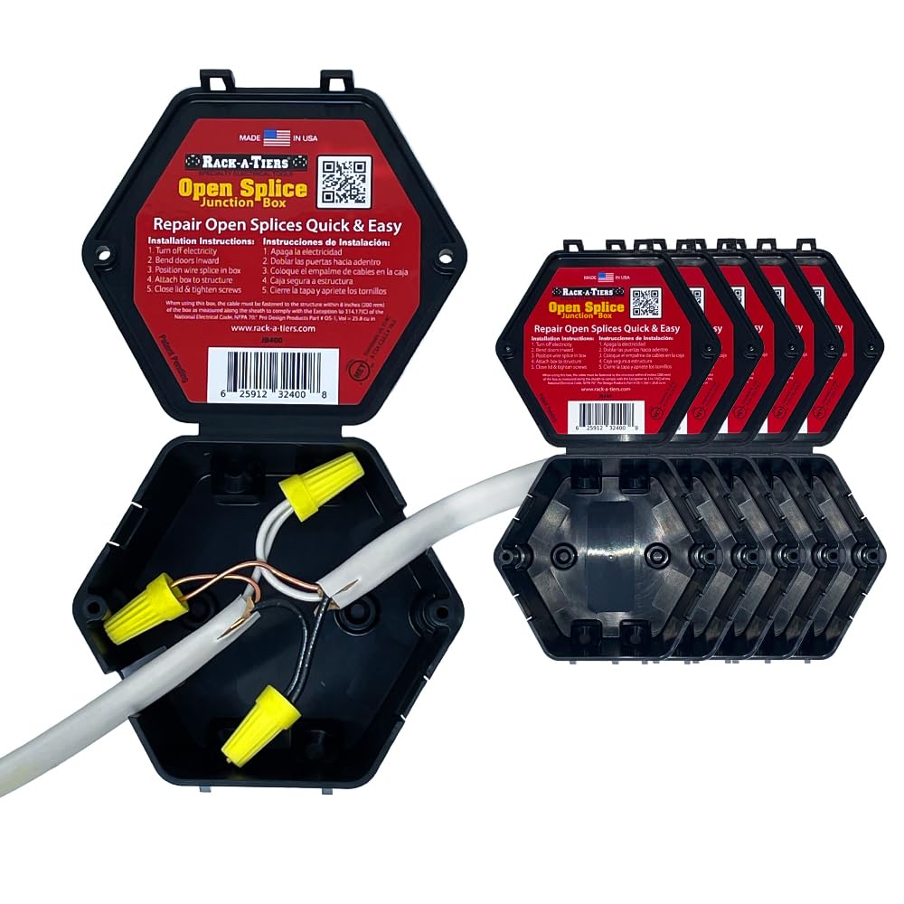 Rack-A-Tiers Open Splice Junction Box for Easy Installation
