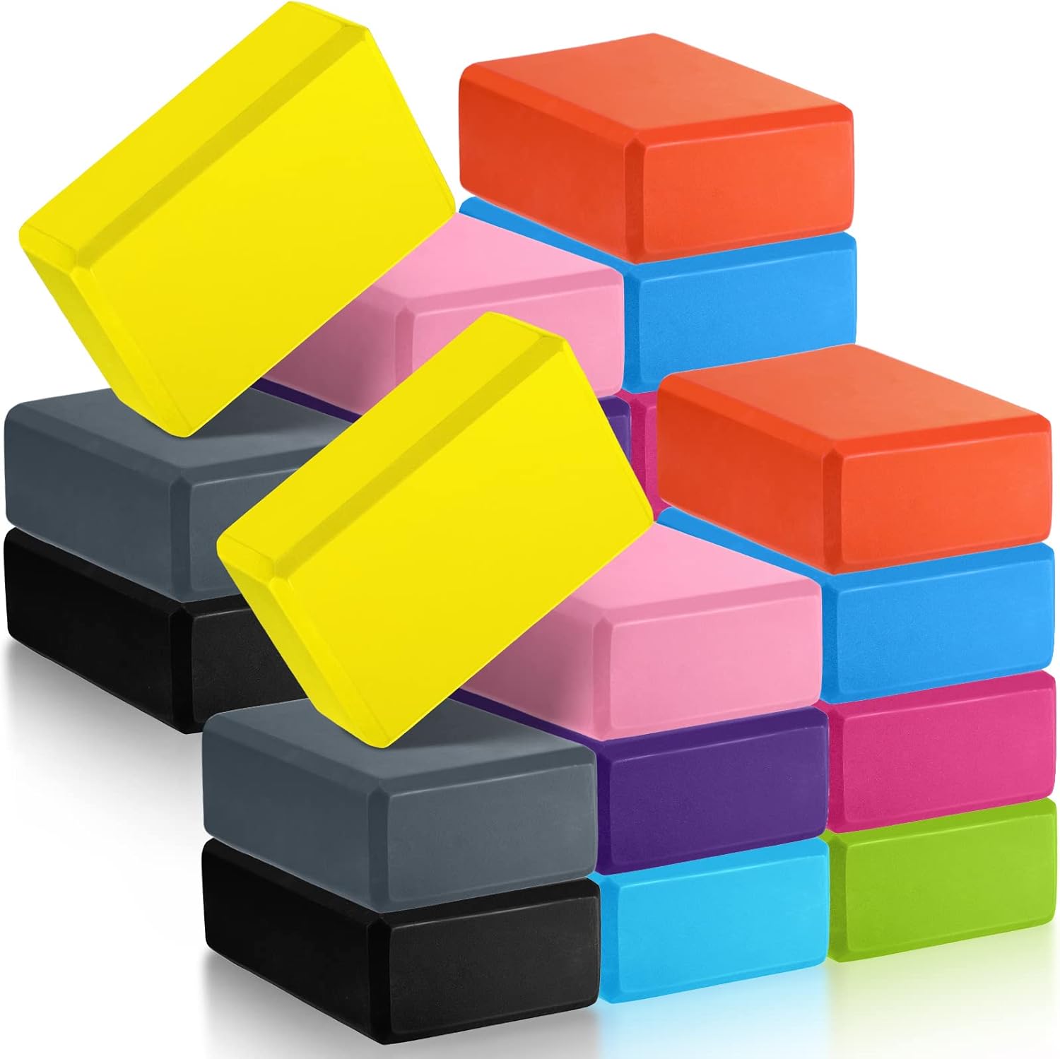 Yilloog 20 Pcs Foam Yoga Blocks - Supportive & Non-Slip