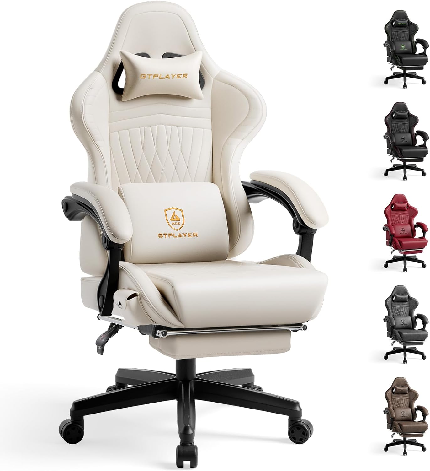 GTPLAYER Gaming Chair with Speakers and Footrest for Comfort
