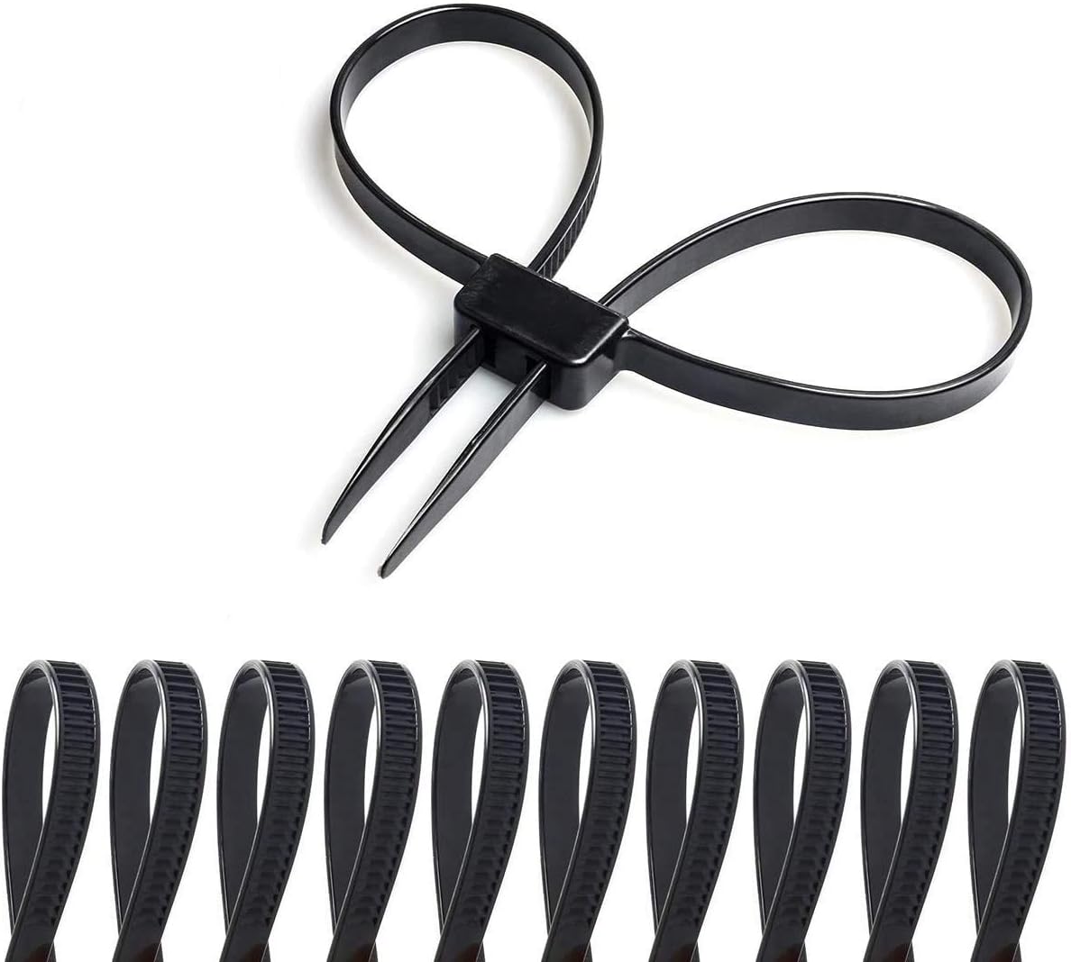 Coitak Flex Cuffs: Double Locking Zip Ties, Heavy Duty Restraints | 250 LBS Strength