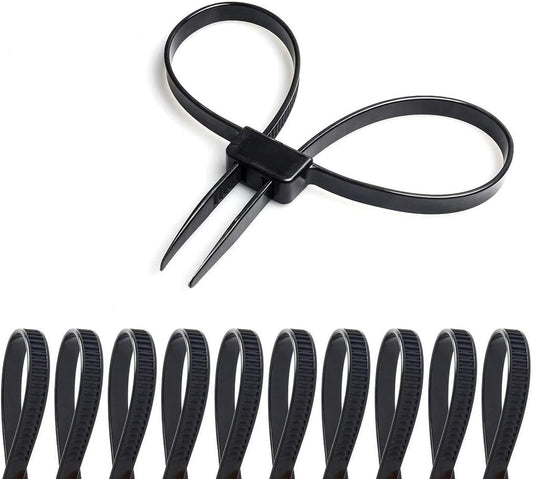 Coitak Flex Cuffs: Double Locking Zip Ties, Heavy Duty Restraints | 250 LBS Strength