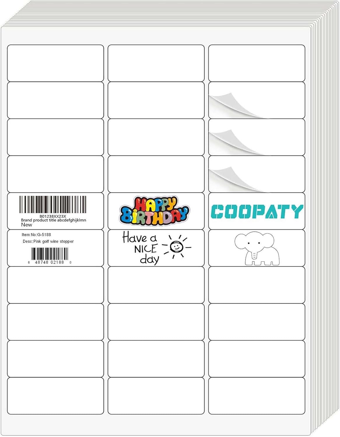 Coopaty 1in X 2-5/8in Shipping Labels for Easy Mailing Projects