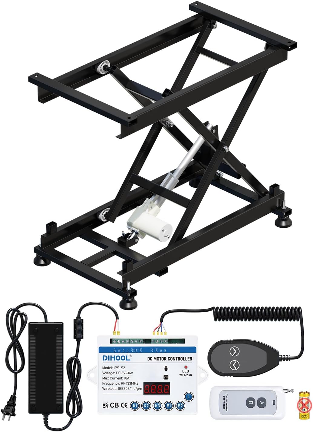 DIHOOL Electric Scissor Lift Table for Home and Industrial Use