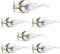 Probrico Interior Door Lever Chrome 6-Pack Passage Handles - Polished