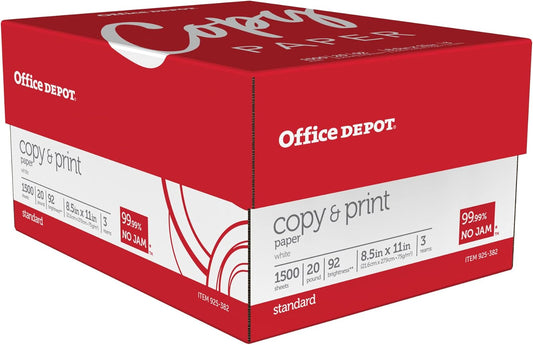Ultra Bright White Copy Paper, 3 Case 500 Sheets