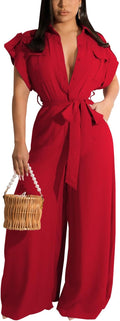 Women's Clubwear Wide Leg Jumpsuit - Sexy Elastic Bust & Waist