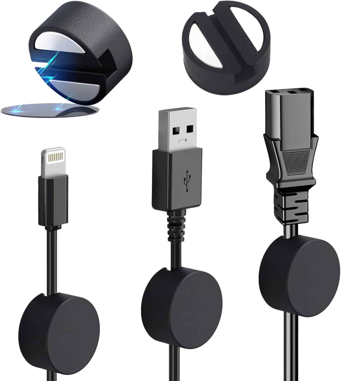 5-Pack Pro Magnetic Cable Holders - Wire Management Solution