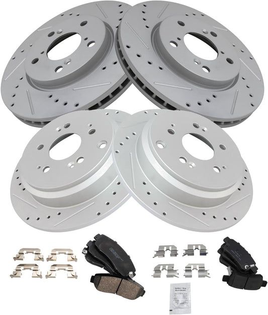 TRQ Performance Brake Pad & Rotor Kit for Honda Odyssey 2005-2010
