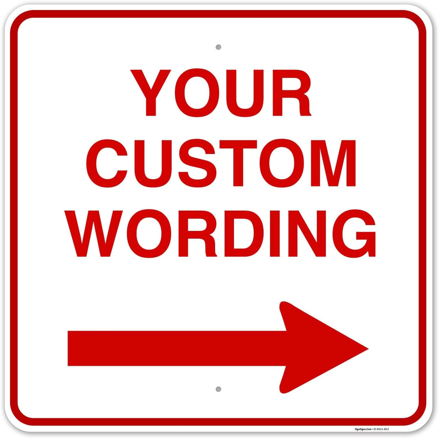 Custom Square Left or Right Arrow Sign for Office and Home Use