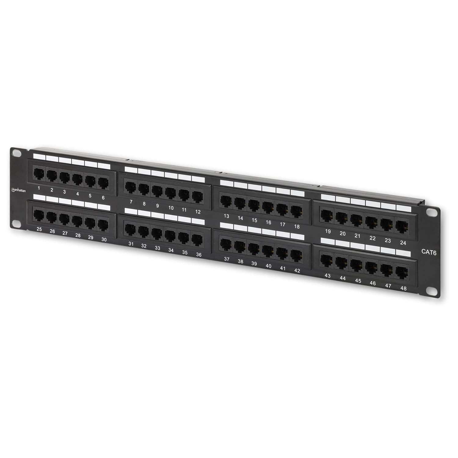 48-Port Network Patch Panel Cat-6 for Organized Cable Management
