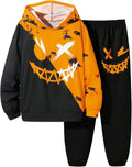 Boy's 2 Piece Colorful Graphic Hoodie and Sweatpants Set - Comfortable