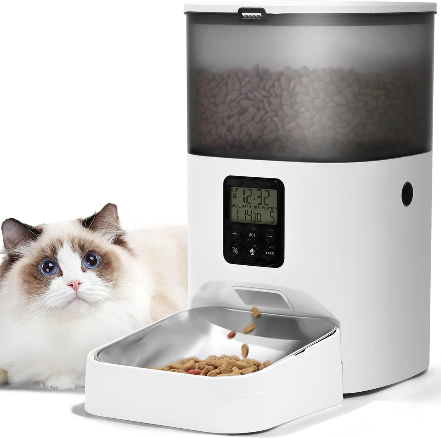 Automatic Cat Feeder with Voice Recorder and Timed Meals