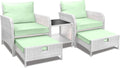 Pistachio Balcony Patio Conversation Set - 5 Piece Wicker