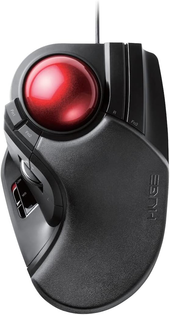 ELECOM Wired Finger-Operated Trackball Mouse