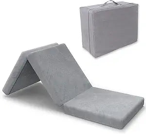 SINWEEK Folding Mattress - 4 Inch Portable Tri Foam Topper