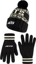 NFL Official Super Soft Cable Knit Beanie with Gloves - Warm Fit