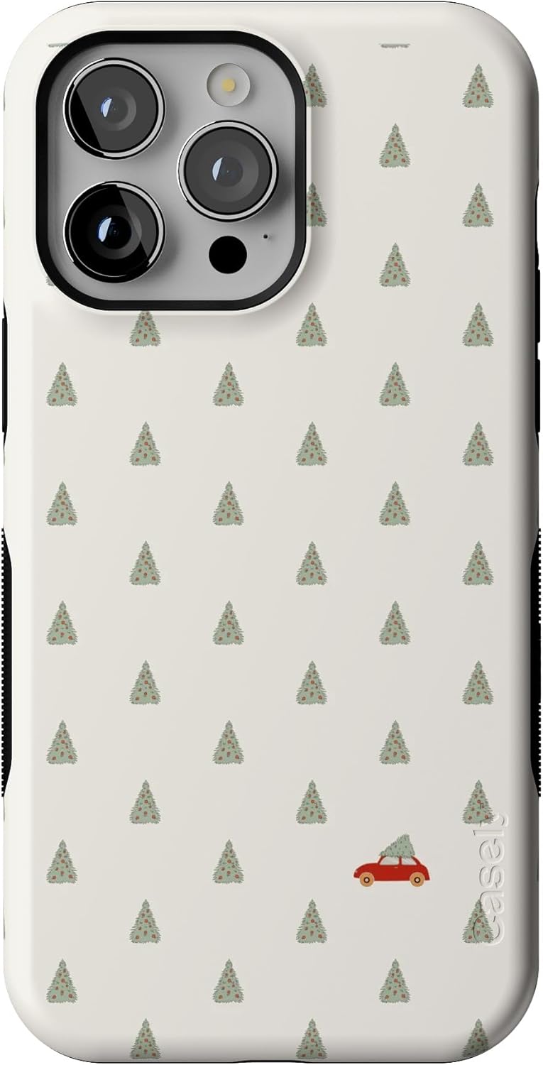 Bold Protective iPhone 14 Pro Max Case with Christmas Tree Design