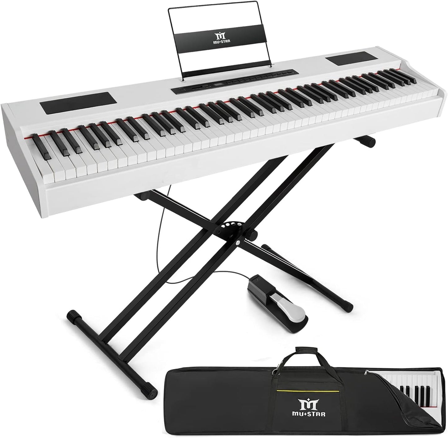MUSTAR Digital Piano 88 Key Weighted Keyboard for Beginners