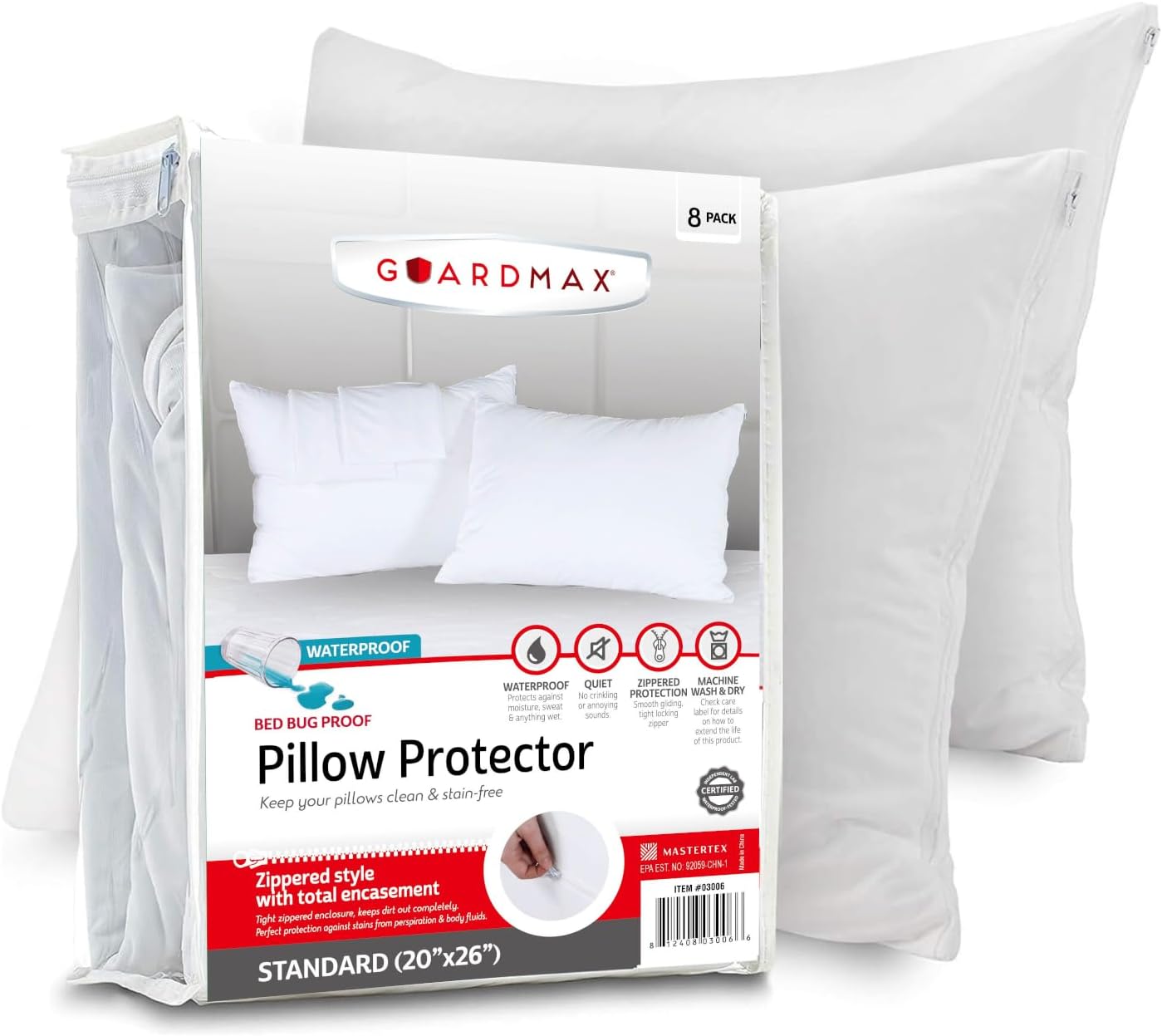 Guardmax Jersey Knitted Pillow Protector - 100% Waterproof & Soft