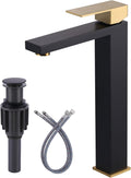 ARCORA Vessel Sink Faucet Black and Gold - Tall Single Handle Faucet