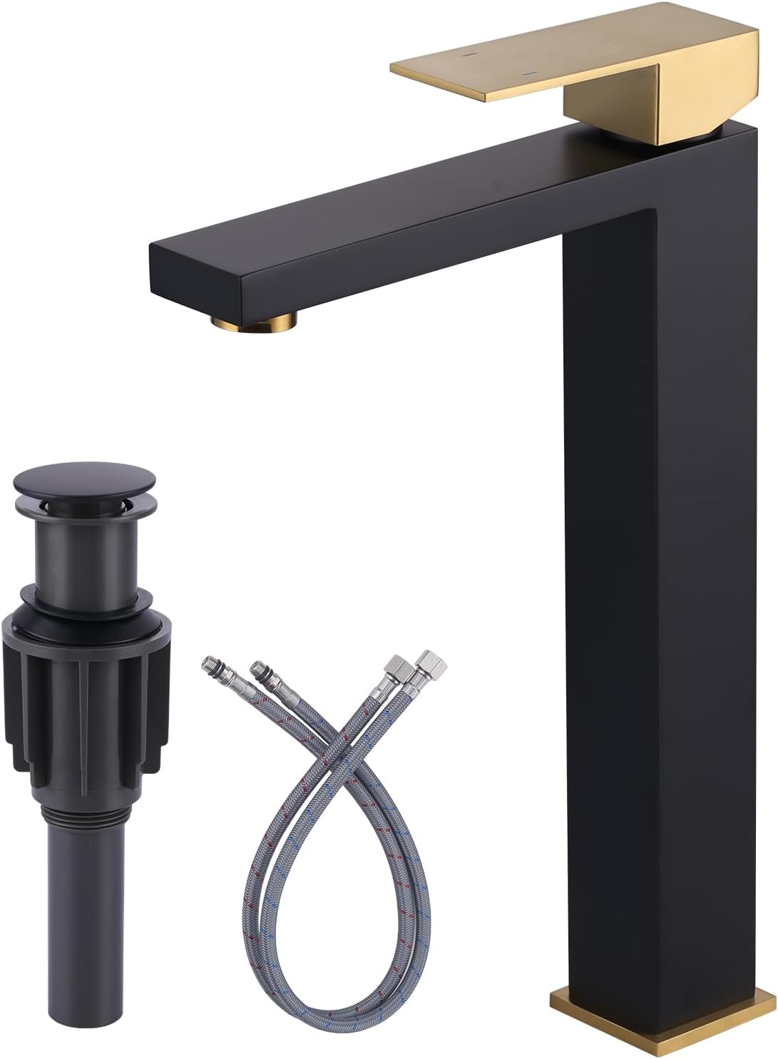 ARCORA Vessel Sink Faucet Black and Gold for Modern Bathrooms