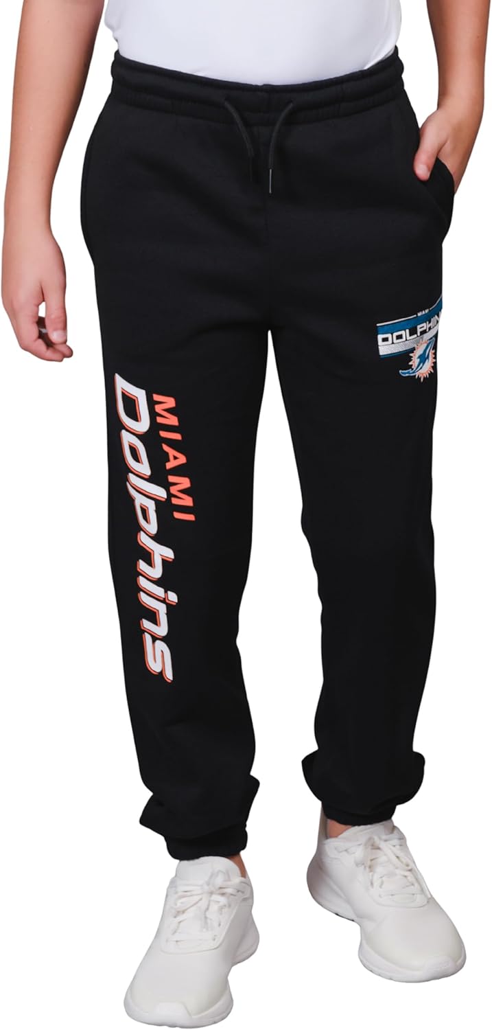 Ultra Game NFL Black Snow Fleece Jogger Sweatpants for Comfort