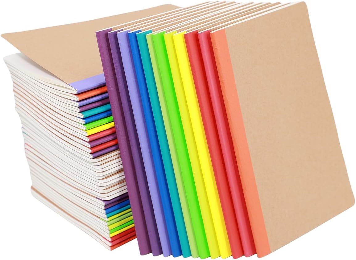 48 Pack A5 Kraf Notebooks for Writing, Journaling, and Planning
