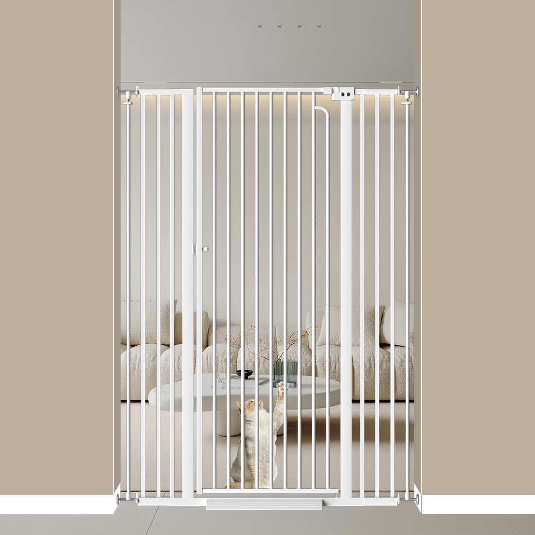 57 Inch Extra Tall Cat Gate for Doorways - Safe Pet Barrier