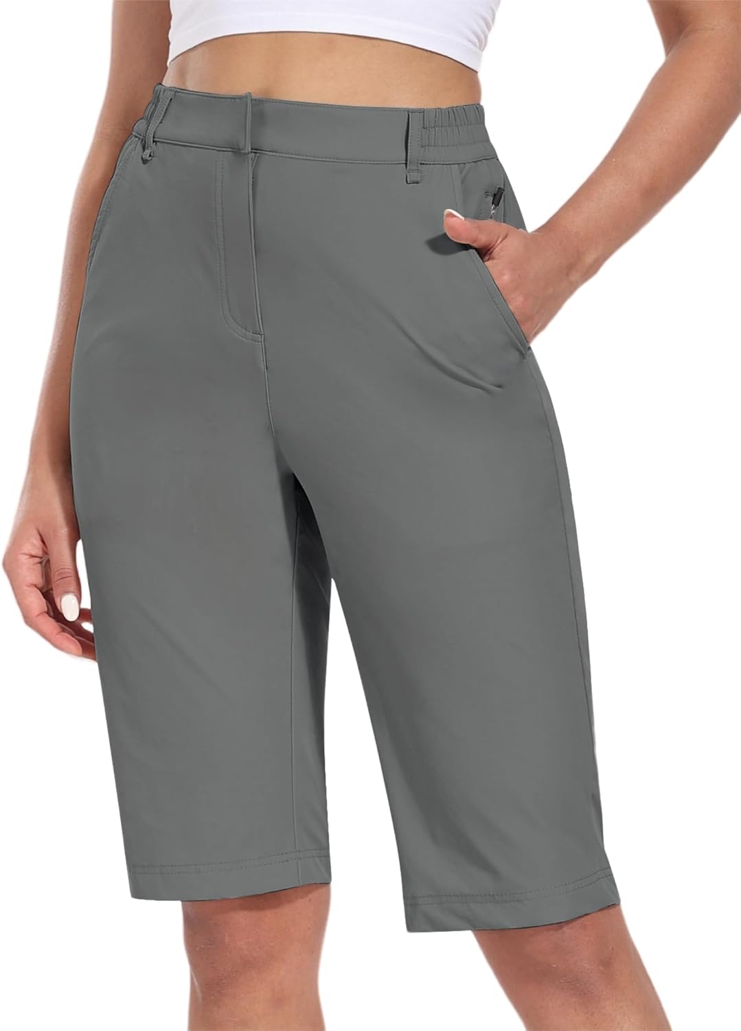 Hiverlay Women's Golf Bermuda Shorts 13in Knee Length Quick Dry