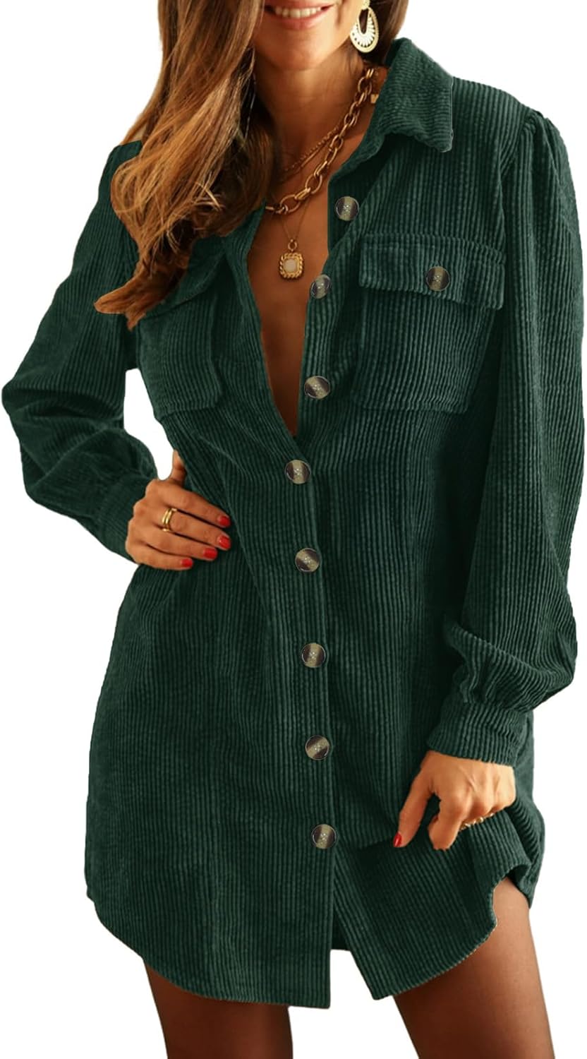 Alaster Queen Women's Corduroy Long Sleeve Tunic Dress Review